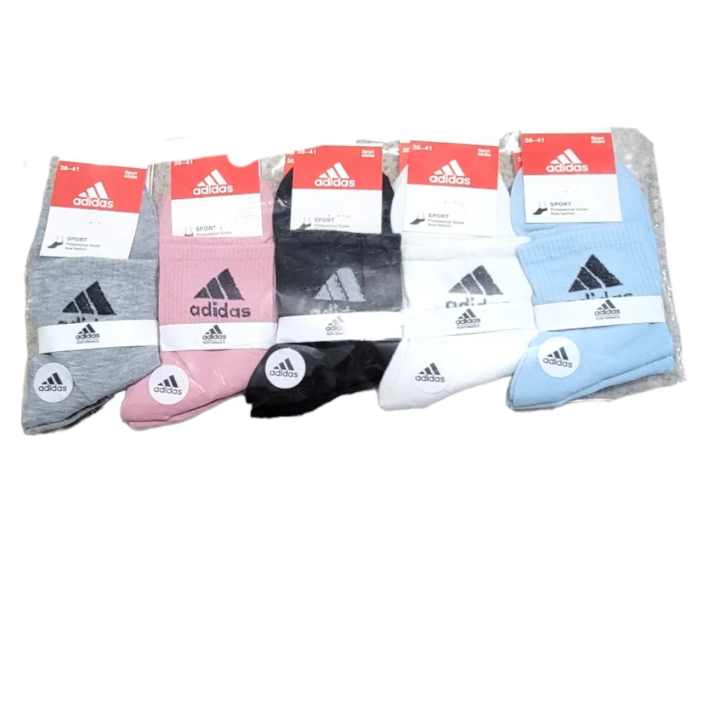 Adidas ankle women socks 10 Pairs , Size 36-41‎  blue ,white,black,pink,gray